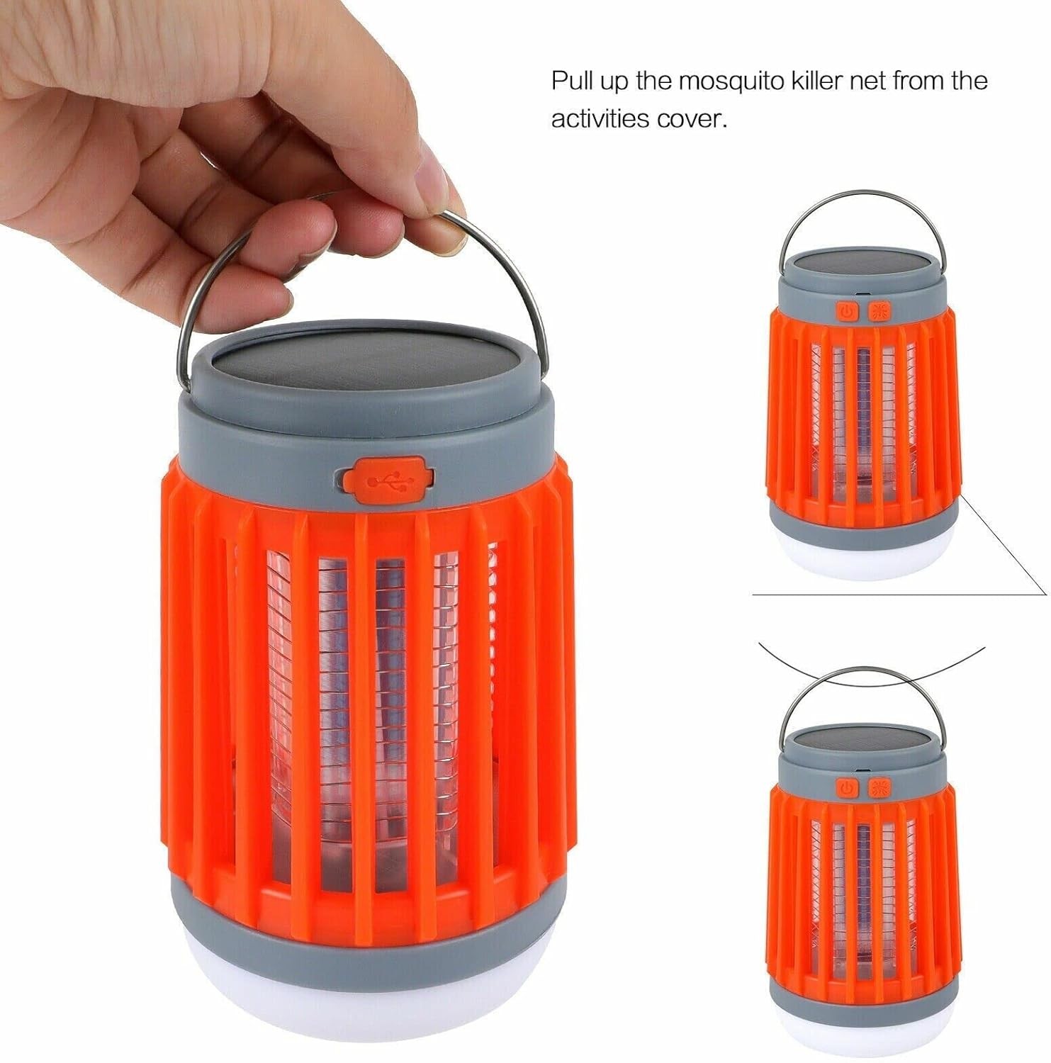 2-Pack Solar Mosquito Killer Lamp – Orange for Outdoor Garden, Patio & Yard Use