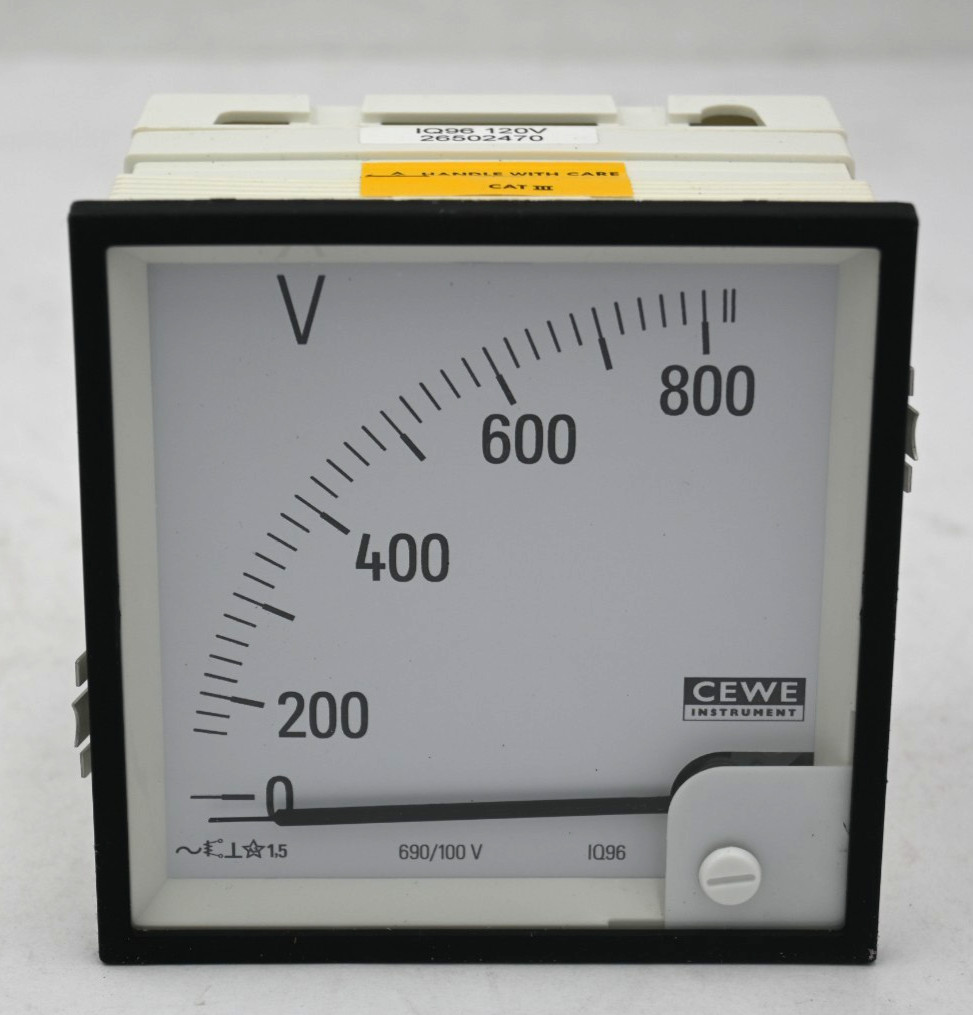 CEWE INSTRUMENT IQ96 120V ANALOG VOLTMETER 690/100 V 0-800V 26502470