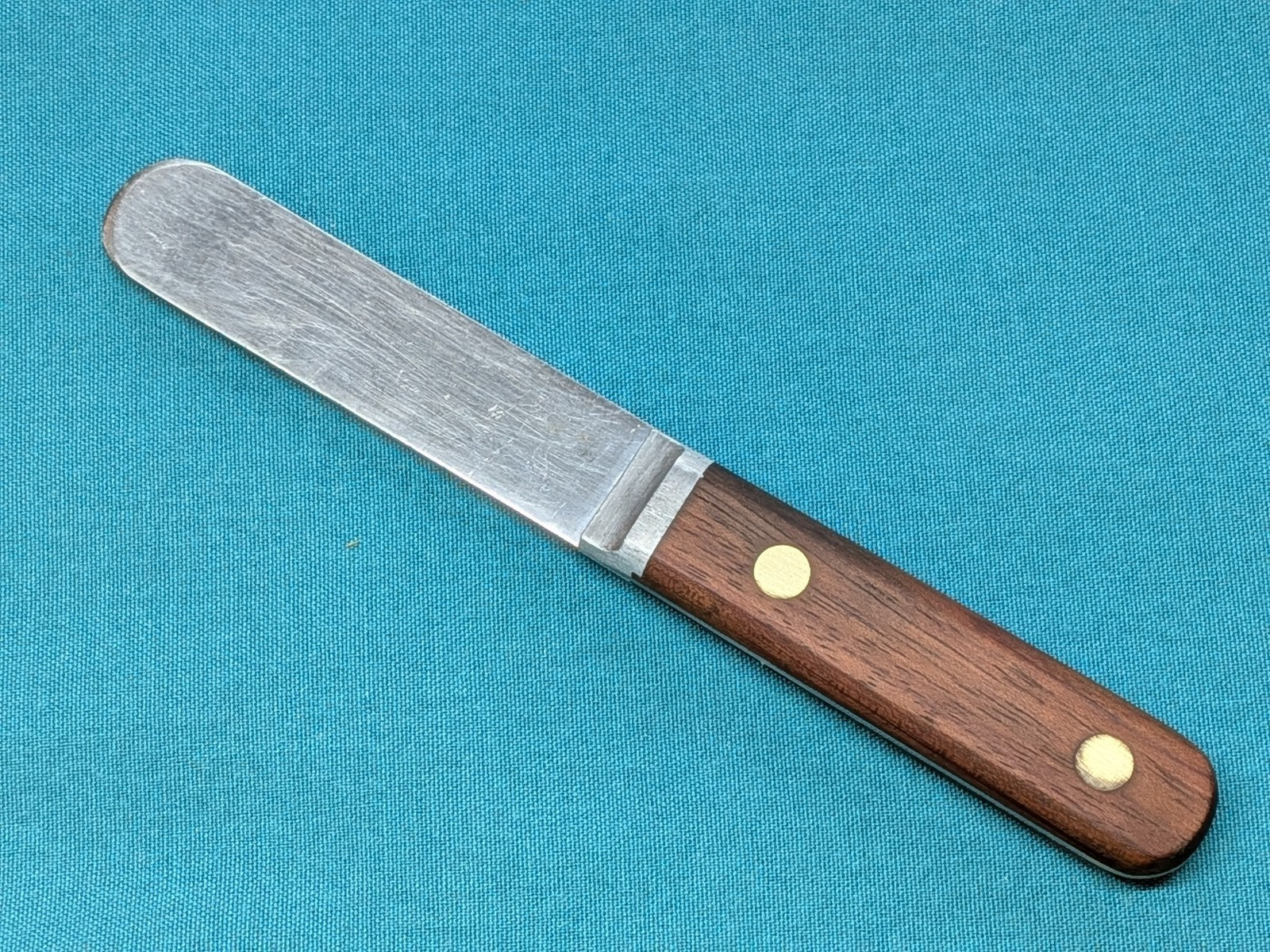 Vintage KERR MFG. Co. Dental Plaster Spatula? Stainless Steel w/ Hardwood Scales
