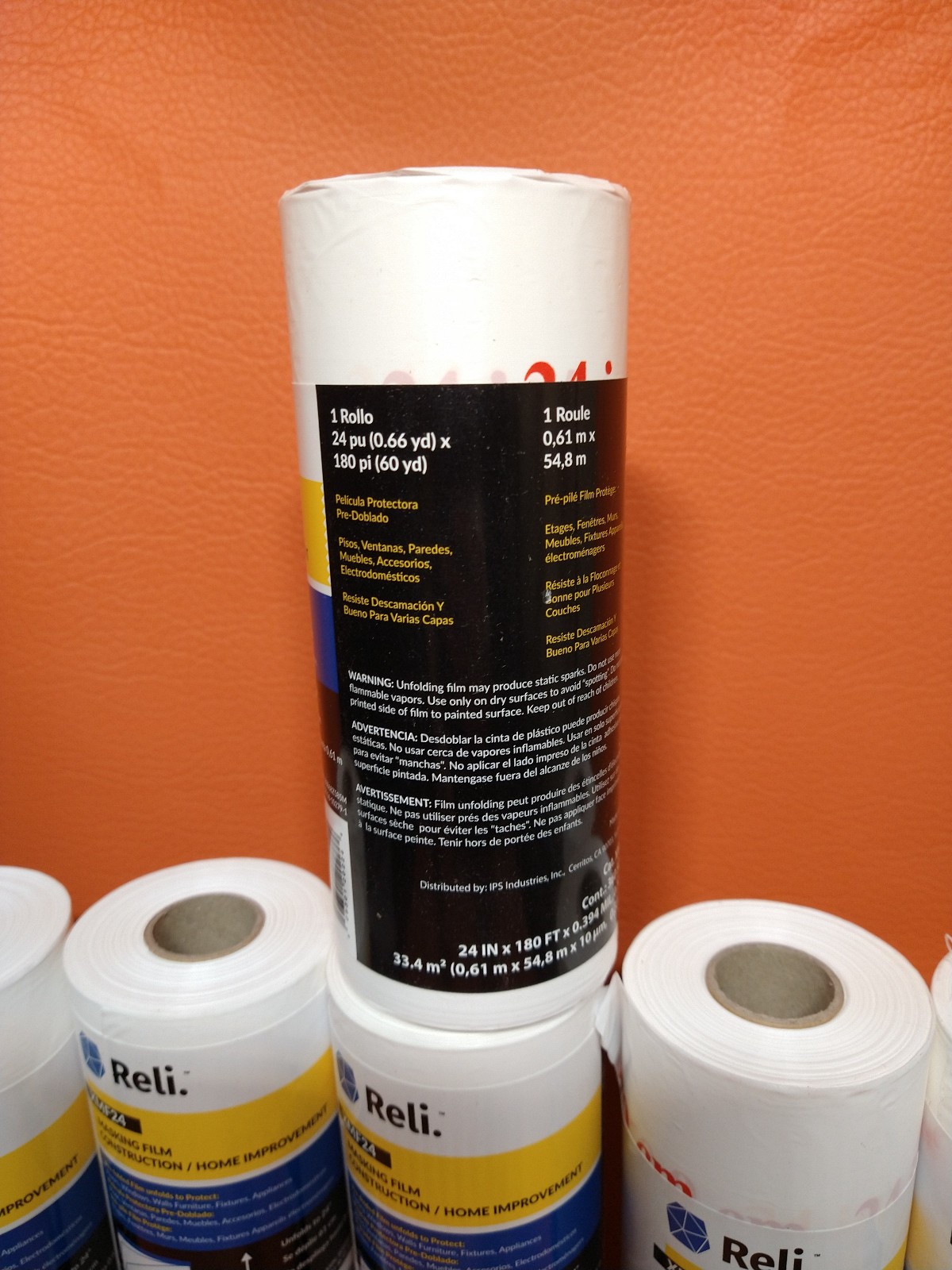 Reli XMF24 Construction Masking Film Protective Plastic 24″ x 180 Feet Lot of 12