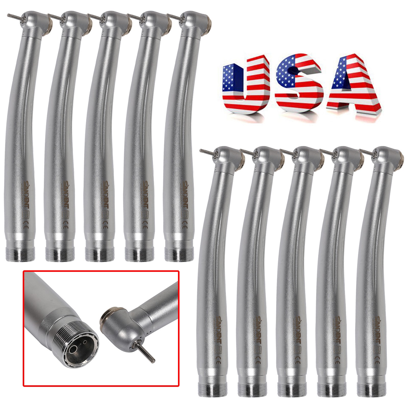 10X NSK PANA MAX Style Dental High Speed Handpiece Push Button 2 Holes Borden