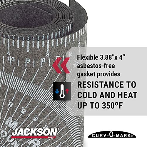 Jackson Safety 14752 Pipe Measure Tool Wrap Around Tape, Flex, Medium, Black