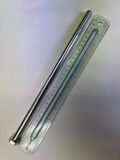 M12-1.75x300mm Hex Cap Screws DIN 931 Grade 10.9 12mm X 300mm, ONE EA (10123000)
