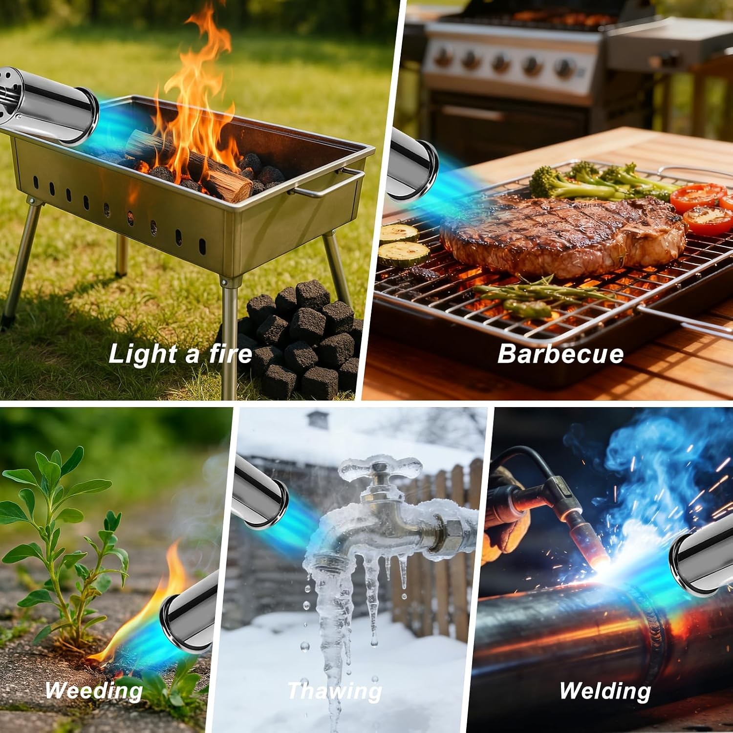 Grill Torch Gun Propane Cooking Torch Flame Thrower Kitchen Torch