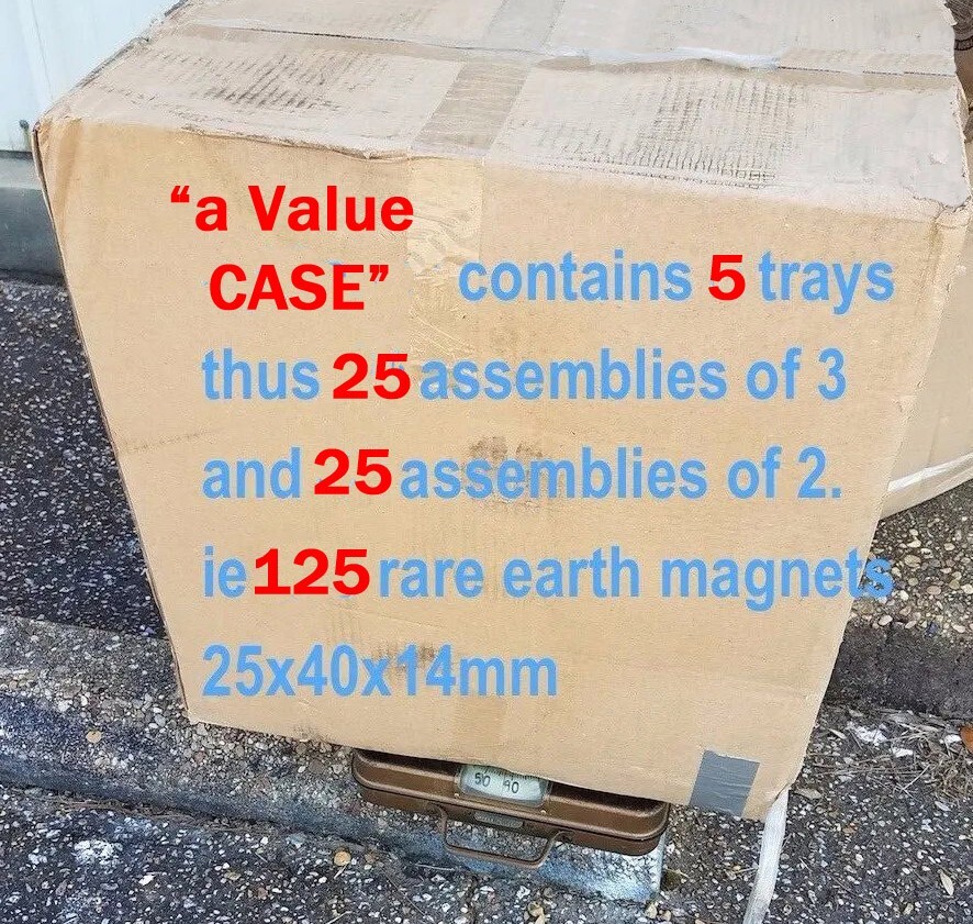 125 block Neodymium N52 Magnets rare earth 25mm x 40mm x 14mm in assembles