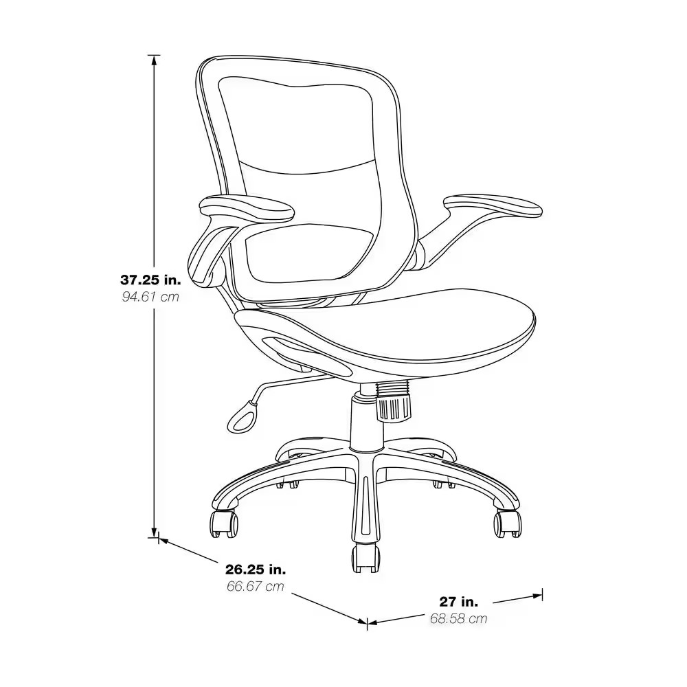 Riley 24.5 In. Wide White Upholstered Ergonomic Office Chair with Adjustable Hei