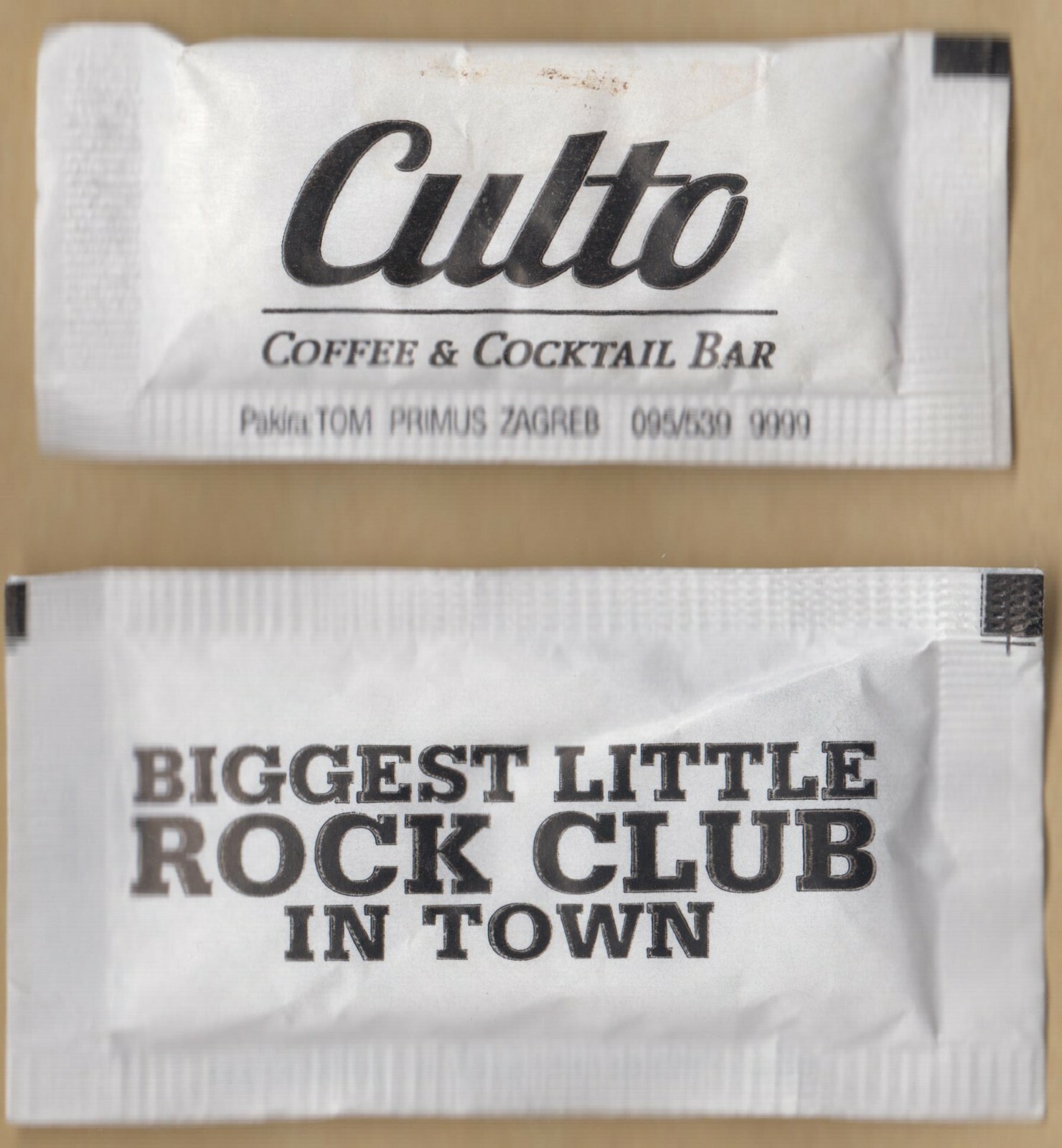 Set of 9 Different Unused Coffee & Tea Sugar Packets Bags from ZAGREB, Croatia