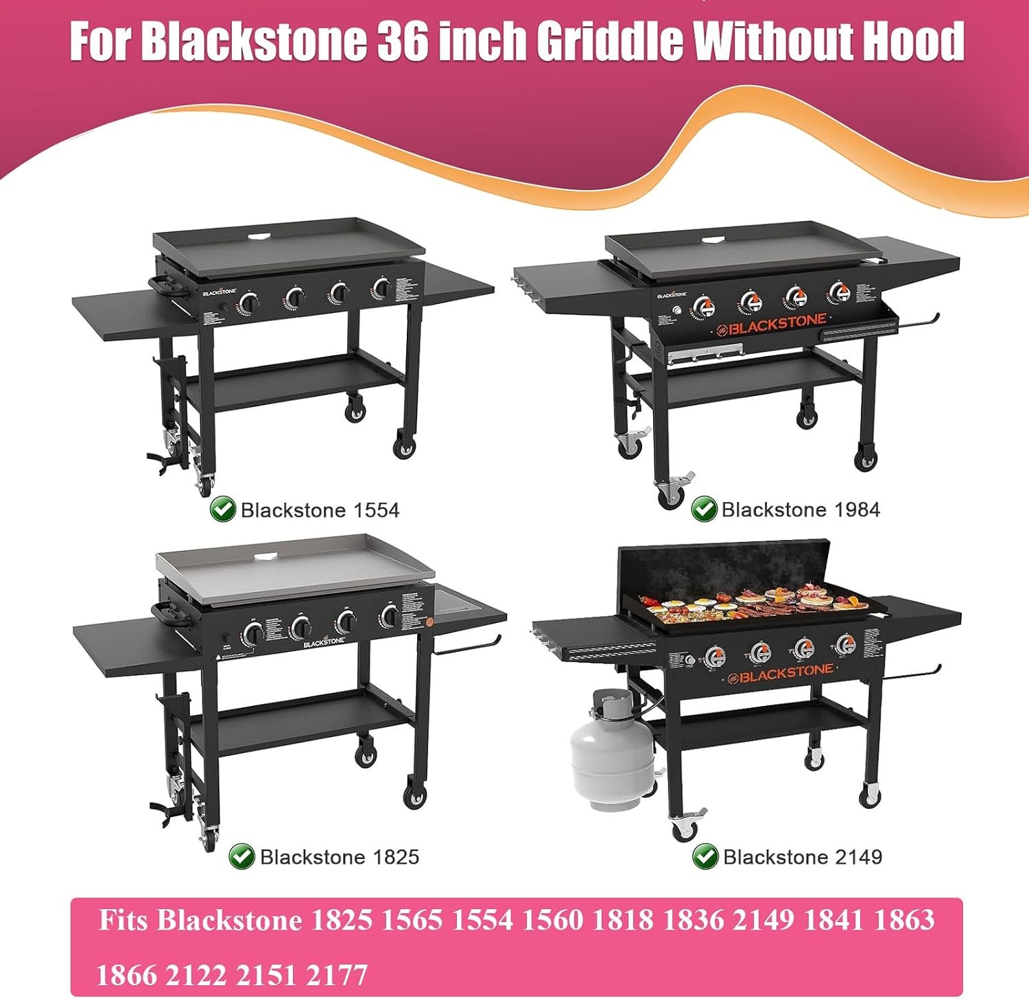 Griddle Lid Back-hinged Design for 36″ Blackstone Griddle,Nexgrill,Member Mark G