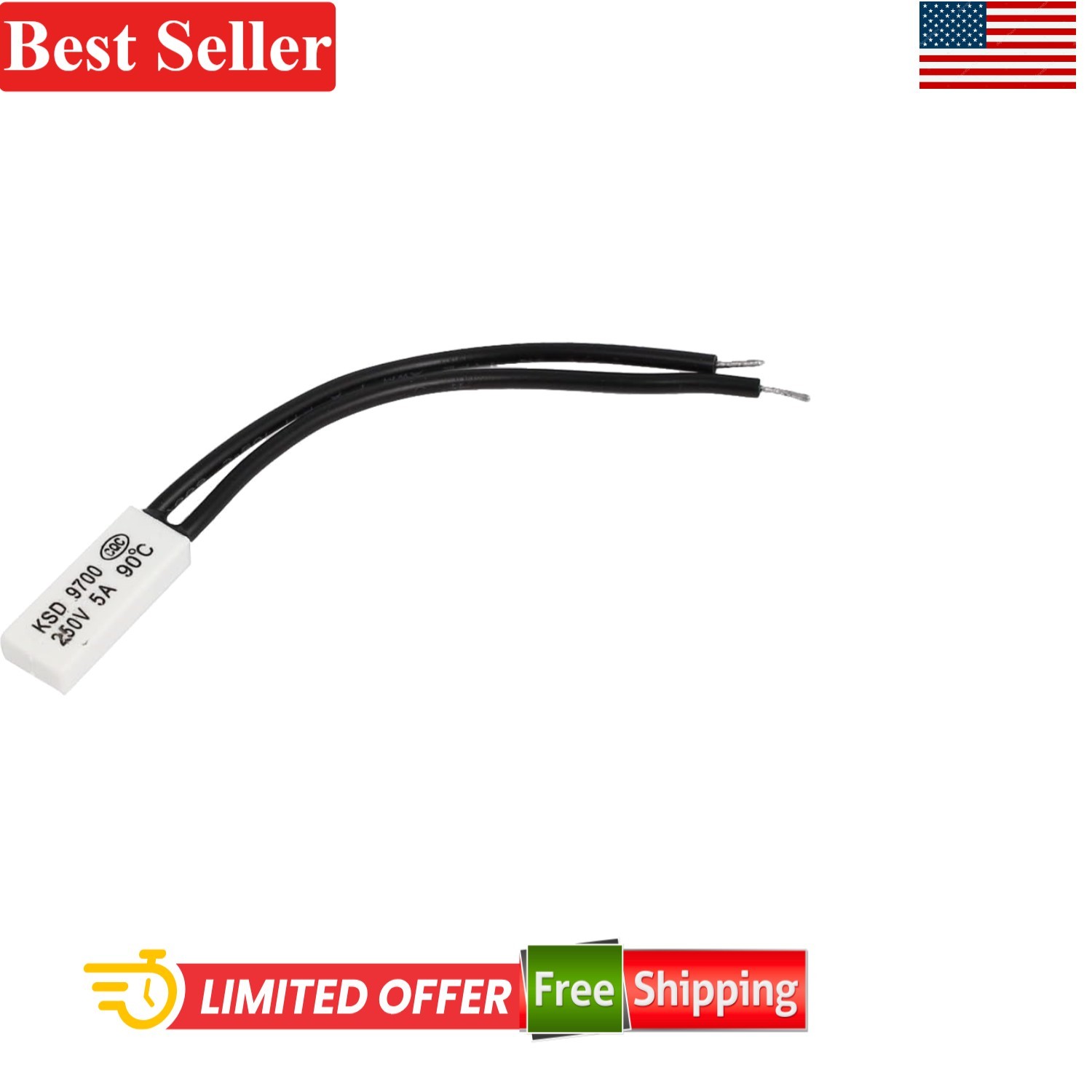 Thermal Fuse 250V 5A 90°C for Home Appliance Motor Electrical Equipment