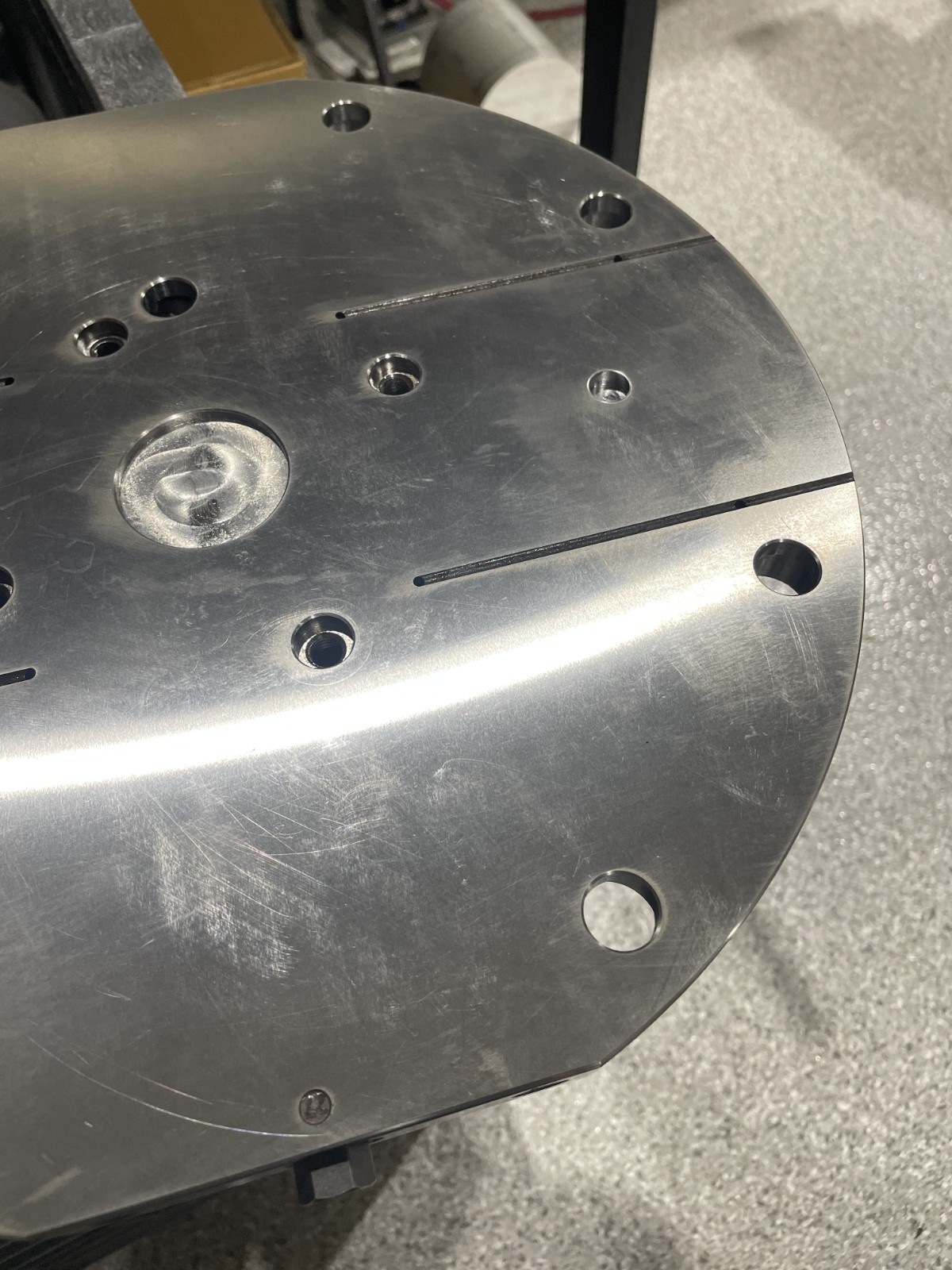 Lang Technik 45962 Quick Point 96 Round Vise Plate W/ Custom Mounting Bores CNC