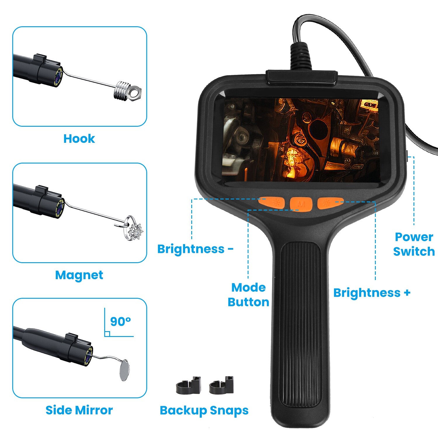 4.3in Inspection Camera w/ Light Articulating Camera for Plumbing Inside Wall