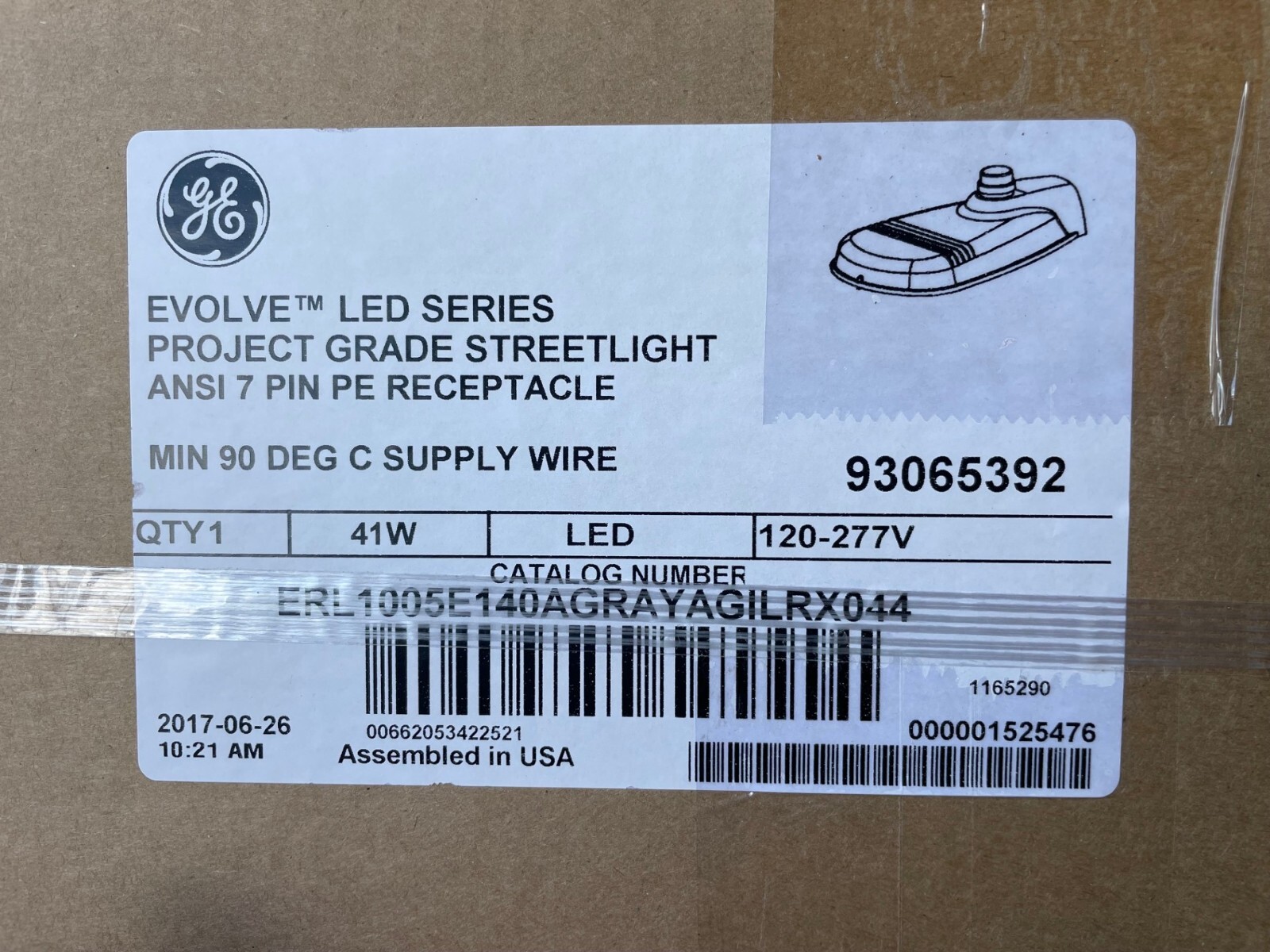 EVOLVE LED STREETLIGHT Garage Dock light w/ANSI 7 PIN PE Receptacle 93065392 New