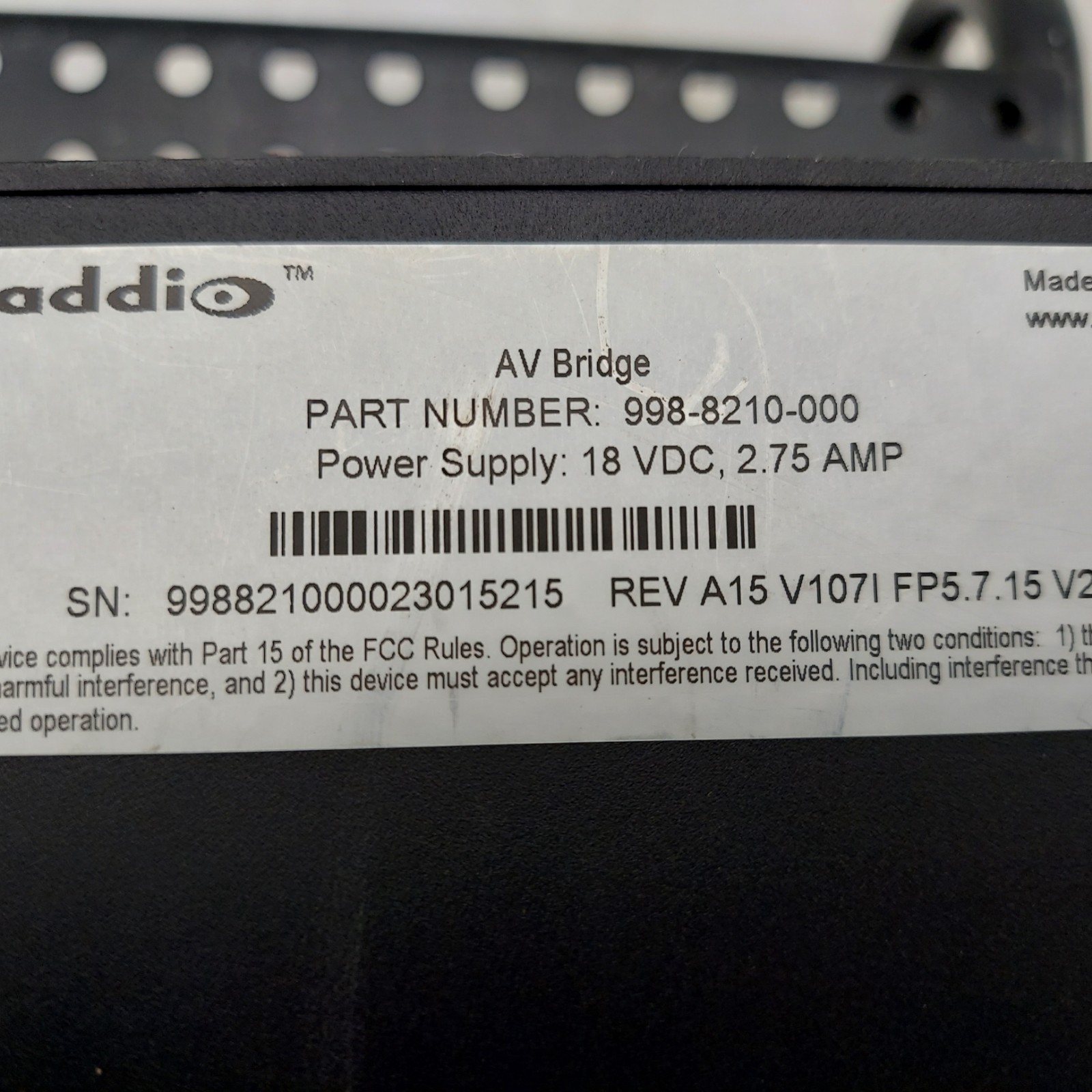 LOT OF 2 Vaddio AV Bridge Conference 998-8210-000