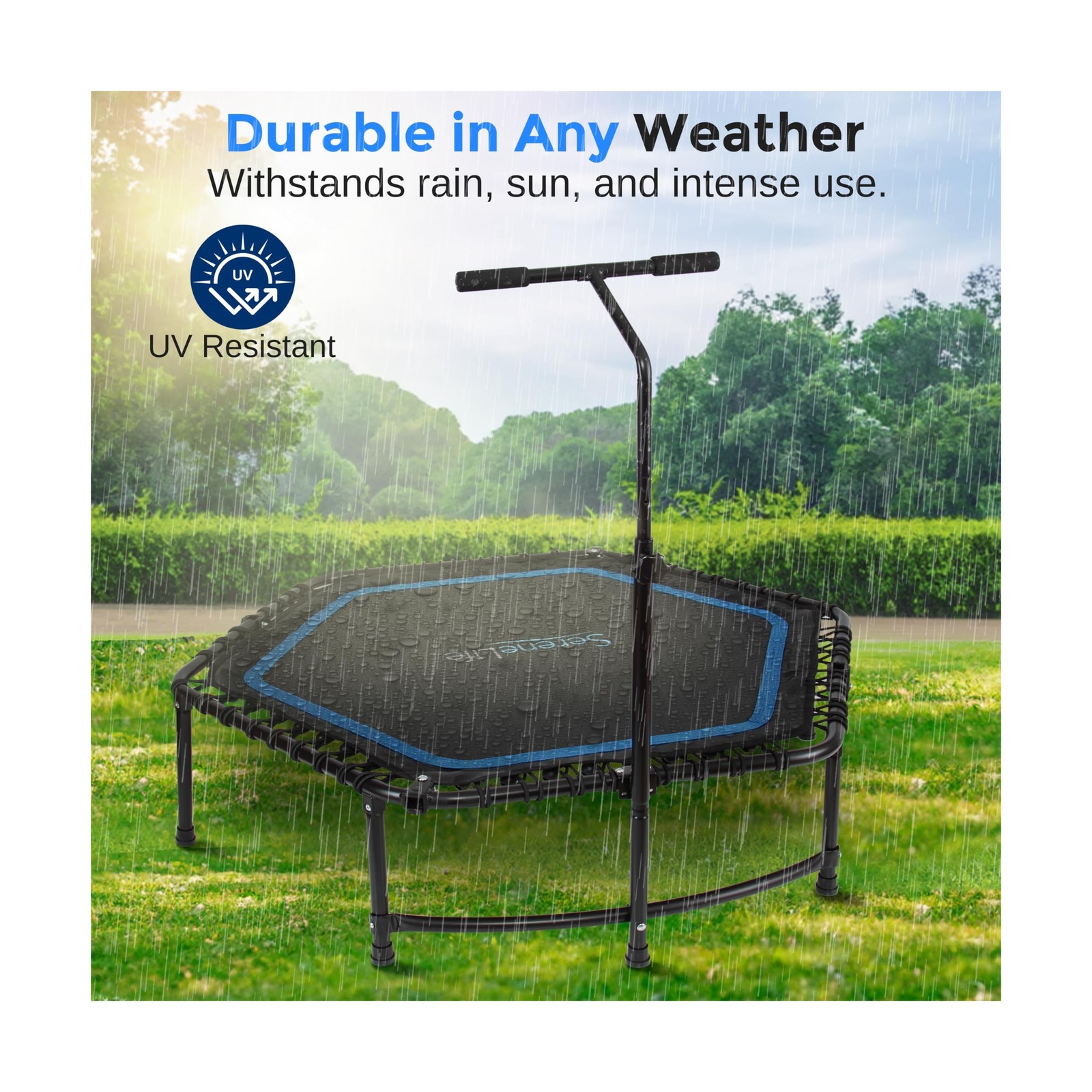 SereneLife 40″/50″ Mini Trampoline for Adults – 450/550LBS Fitness … Fast Ship