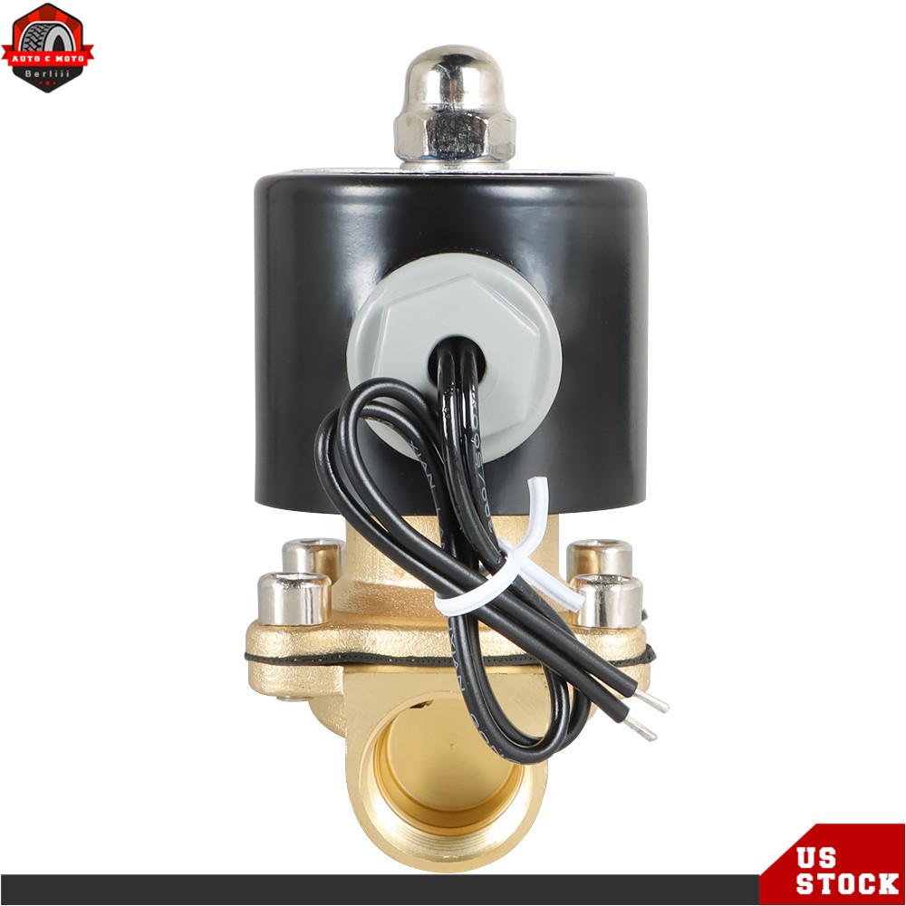 1/2 in 12V DC Brass Electric Solenoid Valve NPT Gas Water Air Normally Closed US
