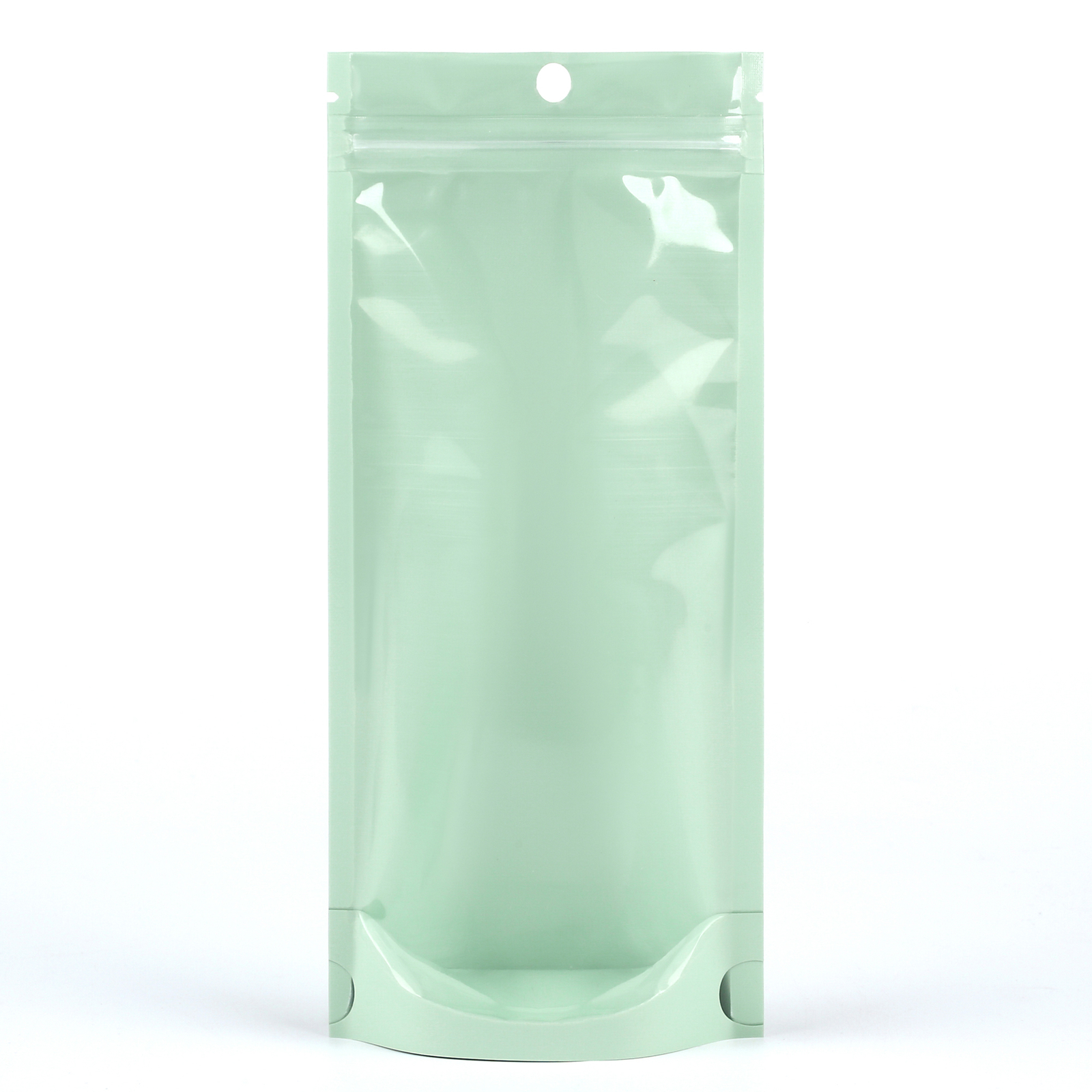 Clear Green Stand Up Resealable Stand Up Plastic Food Packaging Bags Pouches