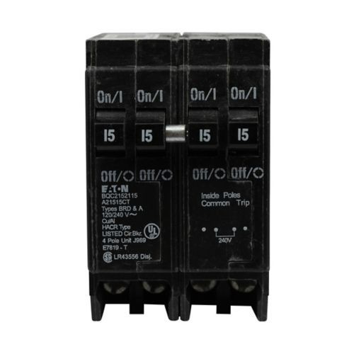 NEW EATON BQC2152120 Quad Circuit Breaker 15 amp 20 Amp Common Trip