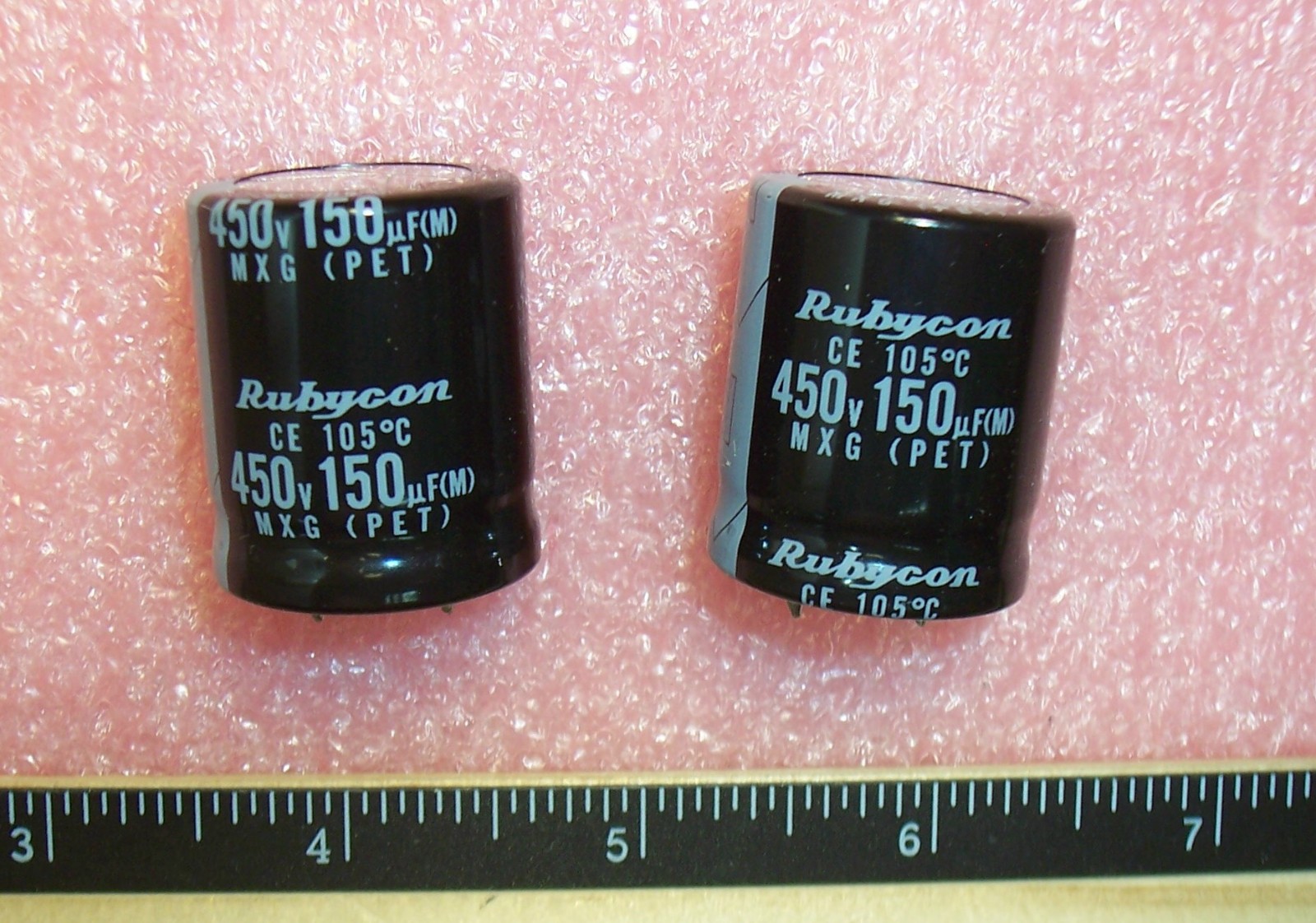 QTY (5) 150uf 450V 105′ SNAP-IN ALUMINUM ELECTROLYTIC 450MXG150MEFC RUBYCON ROHS