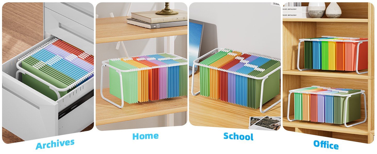 Hanging File Folder Frame, Adjustable Letter Size File Holder 16-25 Inches,