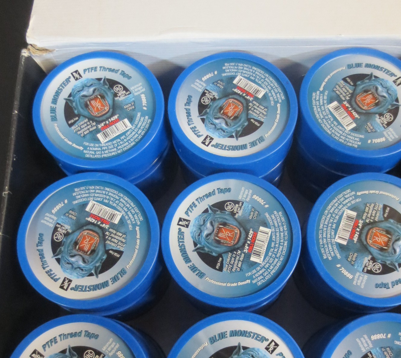 Cleanfit Blue Monster 70886 Thread Seal Tape, 3/4″ W x 1429″ L, 0.003 -8 ROLLS