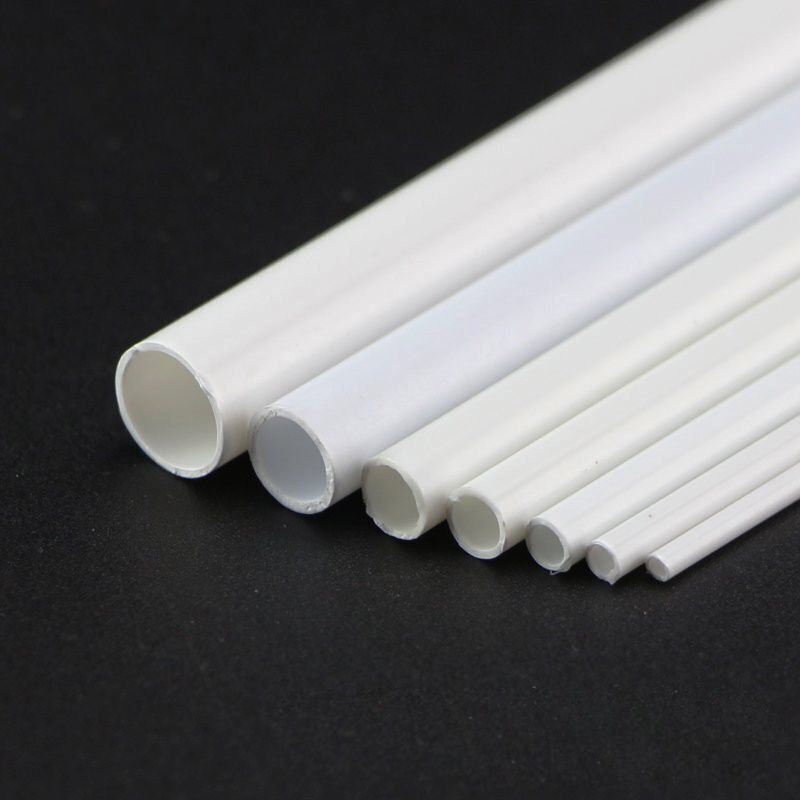 White ABS Round Hollow Tube 2mm-8mm Styrene Plastic Pipe DIY Model Crafts 250mm