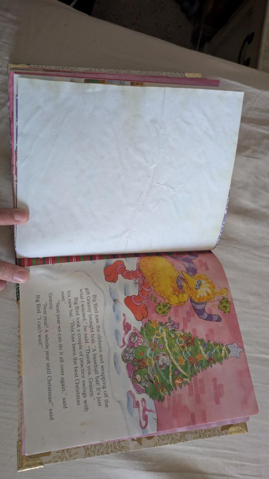 Christmas Junk Journal, story intact, pink and yellow, upcycled,