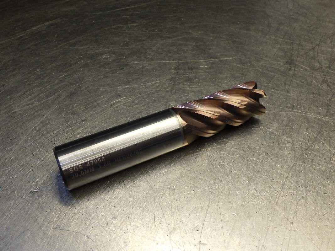 Kyocera / SGS 20mm 5 Flute Carbide Cr Endmill 20mm Shank 3mm R 47058 (LOC2190)