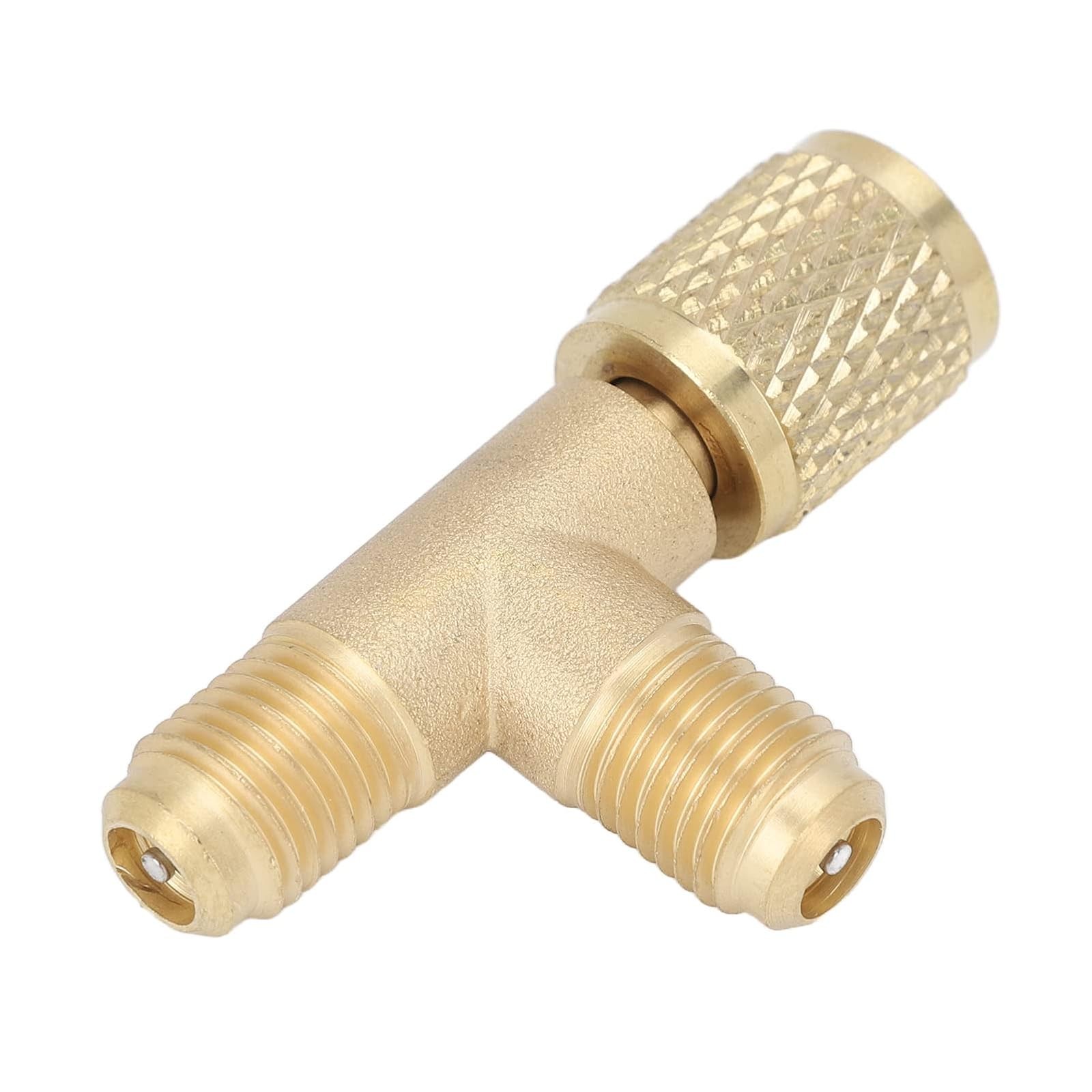 1/4″ Brass Refrigerant Tee Adapter HVAC Quick Coupler Valve Tee Fitting