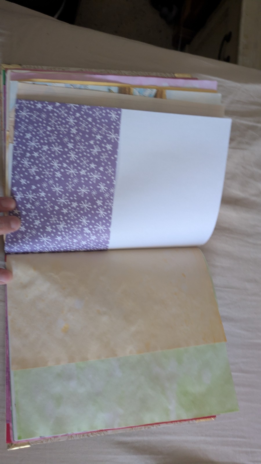 Christmas Junk Journal, story intact, pink and yellow, upcycled,