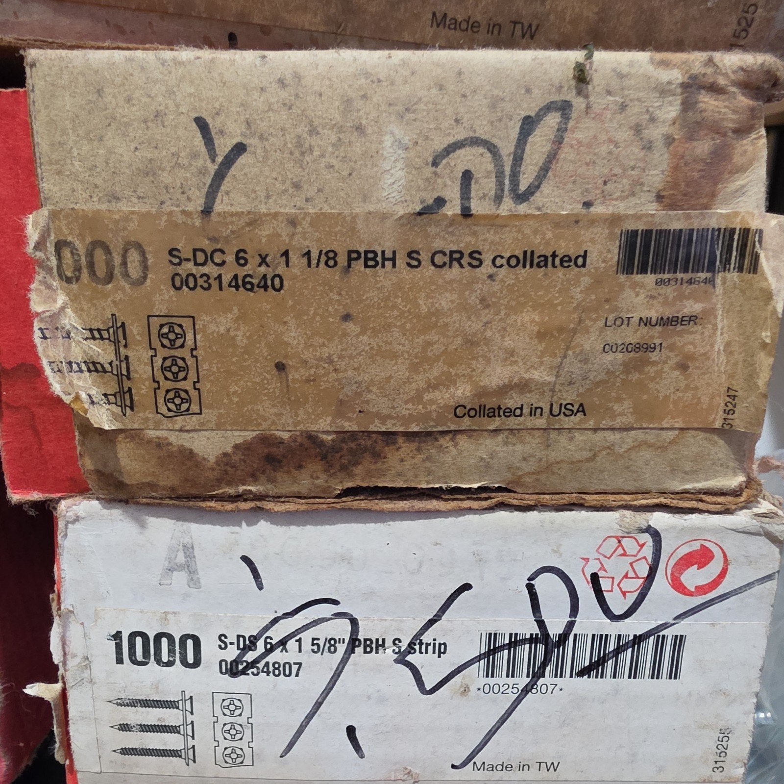 Hilti Collated Drywall Screws Lot of 9 Boxes 1-5/8″ 1-1/4″ 1-1/8″ Mixed NEW