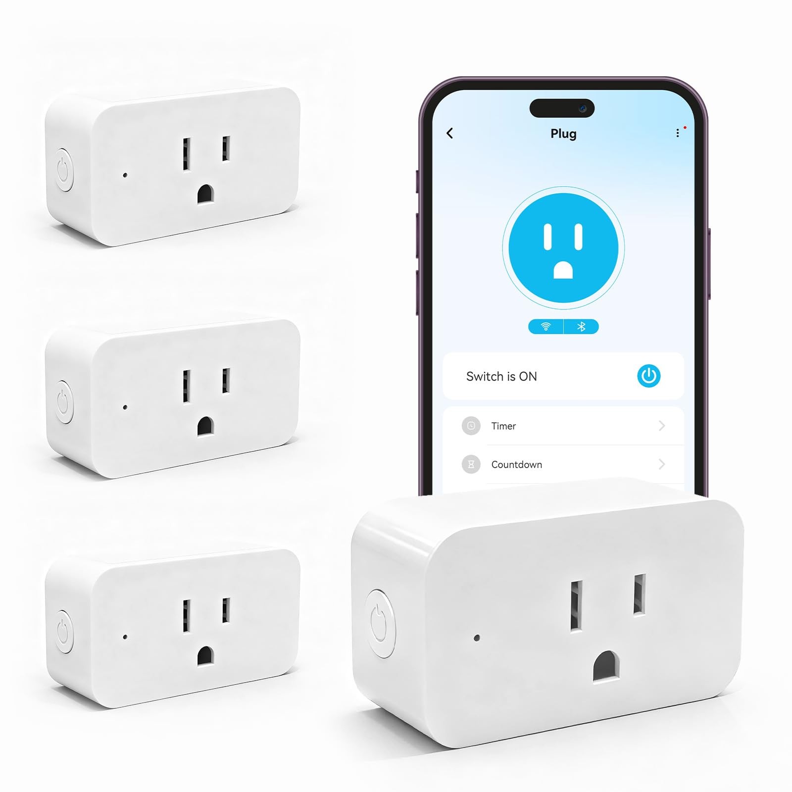 DAYBETTER Smart Plug Max 15A/1800W, Compatible with Alexa and Google White