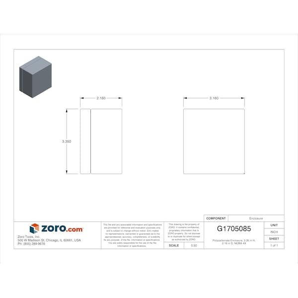 Box Enclosures Ben-20Pcbk Electrical Enclosures, 3.3 In H, 2.2 In D, 3.1 In W,