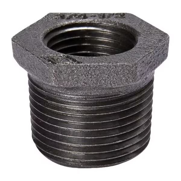 3/4″ MNPT x 3/8″ FNPT Hex Reducing Bushing Black Malleable Iron MI12050341BMI