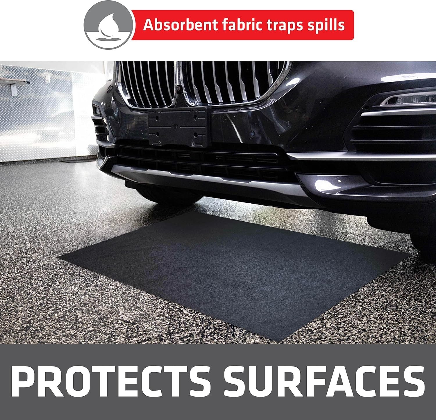 XL Oil Spill Mat 36″ x 59″, Absorbent Oil Pad, Reusable, Washable, Durable, …