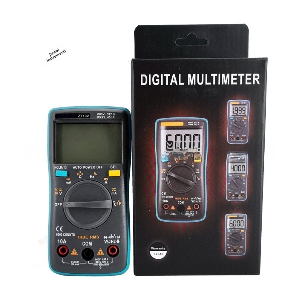 ZT102 Smart Multimeter Auto Range 6000 Counts Backlight Data Hold Function