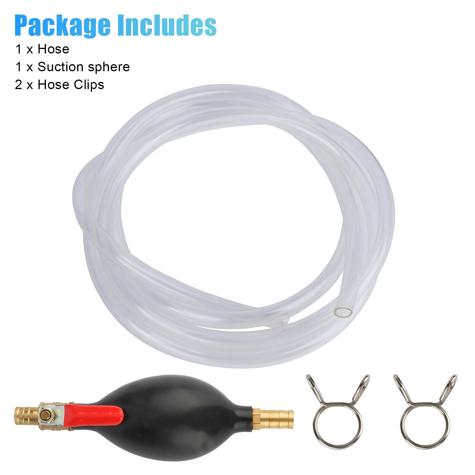 Portable Gas Transfer Siphon Pump Gasoline Hose Oil Water Fuel Petrol Hand Pump