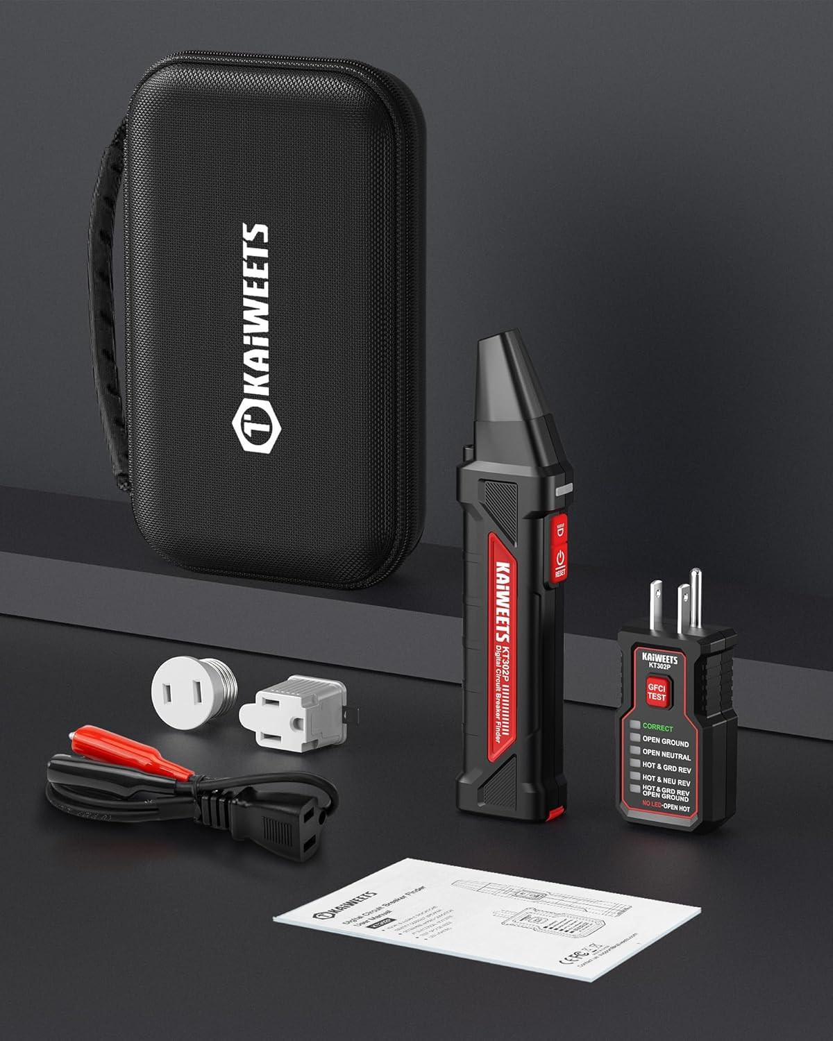 Circuit Breaker Finder Tool Kit GFCI Outlet Tester Dual-Sided LED Indicators