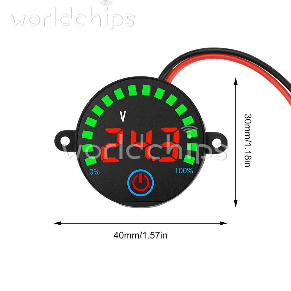5pcs DC7-55V Acid/Li-ion Volt Indicator Battery Level Display Power-Off Memory