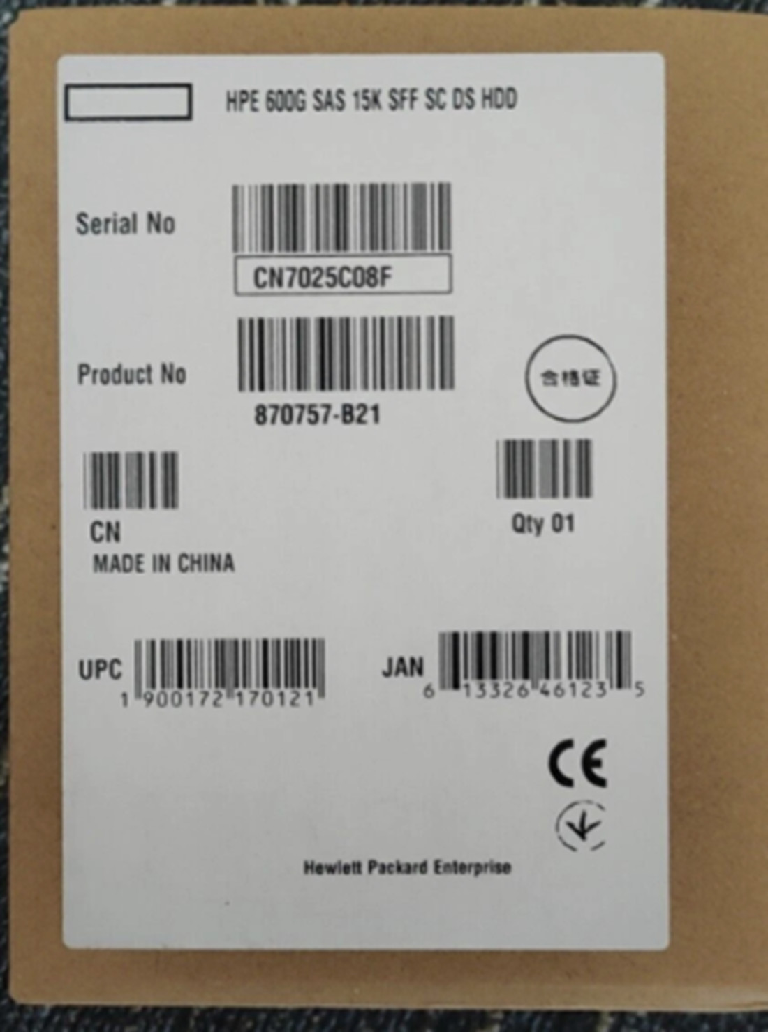 One New HP 870757-B21 870794-001 2.5″ 600GB 12Gb/s SAS 15K SFF SC HDD Hard Drive