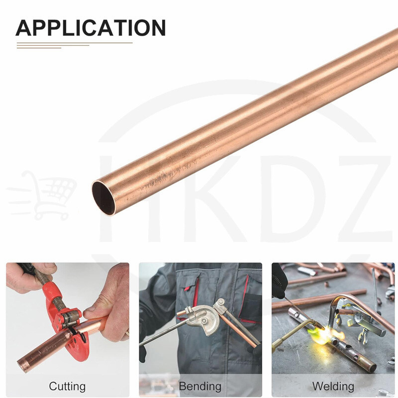 Copper Round Tube OD Ø1.5mm 2mm 3mm 4mm 5mm 6mm 7mm 8mm 10mm -30mm Lengths 300mm