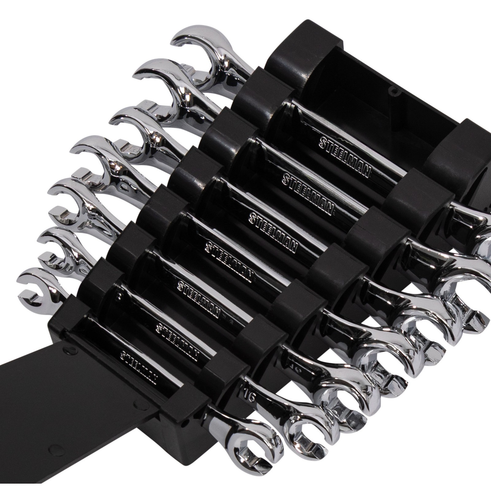STEELMAN PRO 7-Piece Metric and SAE 6-Point Flare Nut Wrench Set 78323