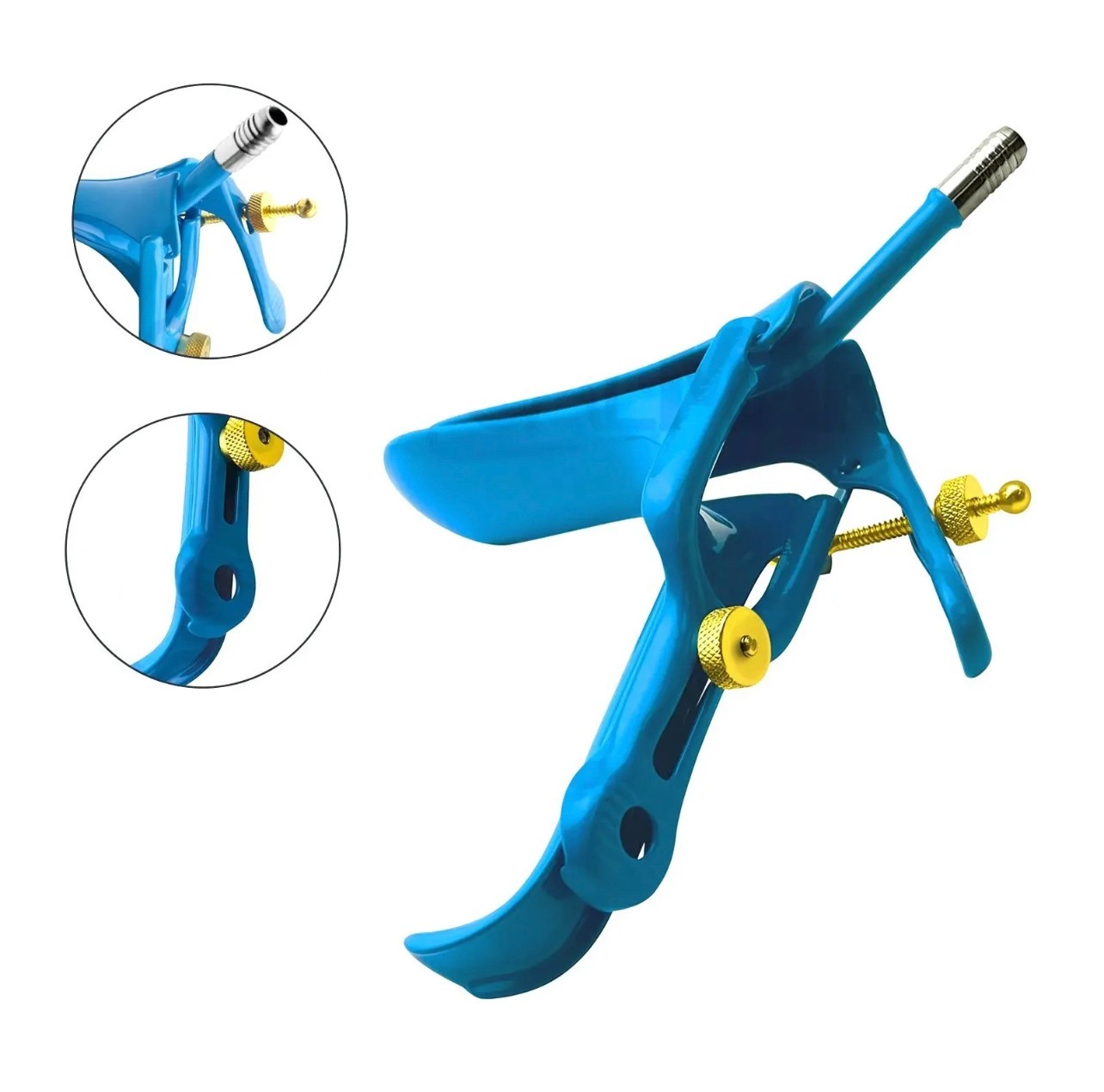 Grave Vaginal Speculum – Blue Teflon Coating W Suction Tube