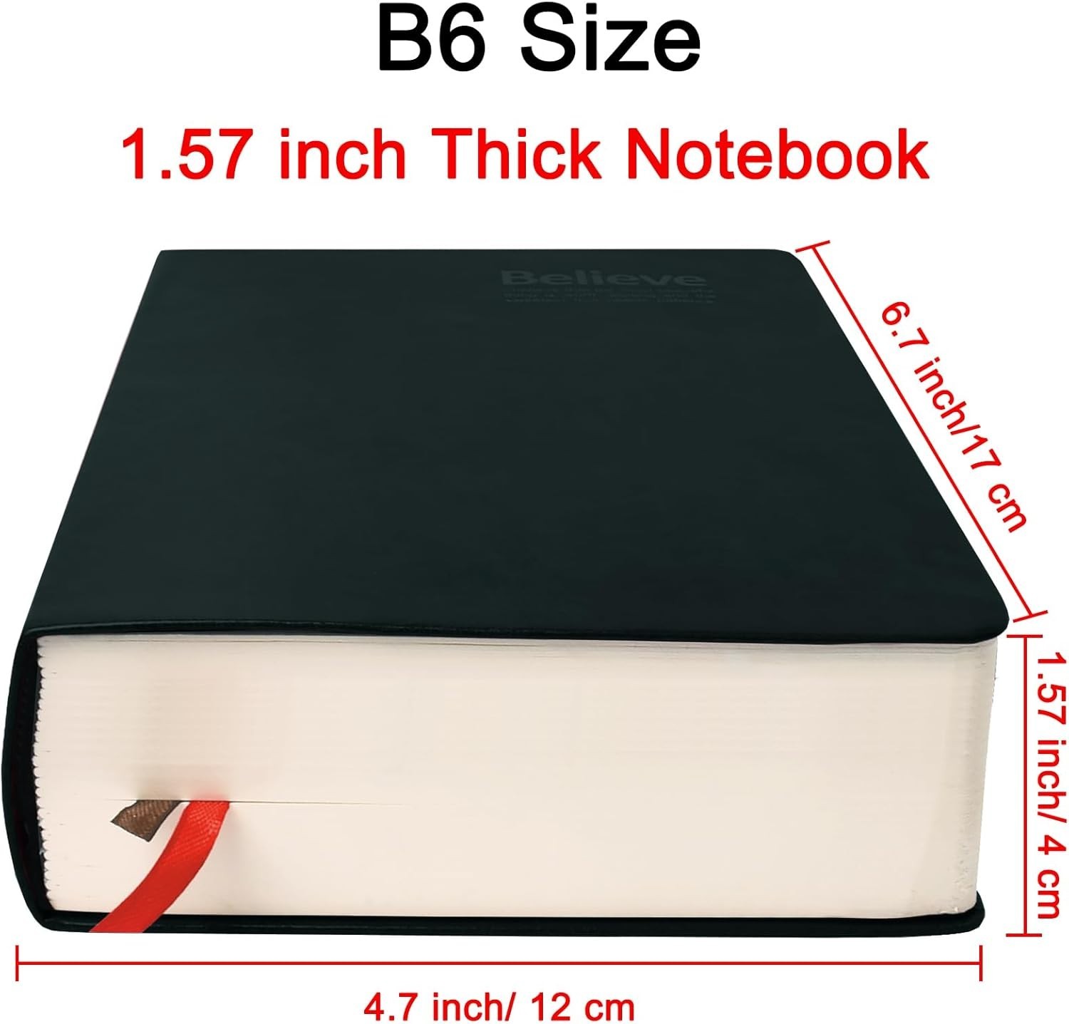Vintage Believe Notebook Thick Blank Paper Notepad Leather Journal Diary Book