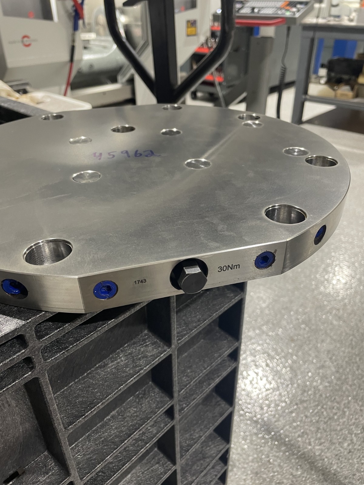 Lang Technik 45962 Quick Point 96 Round Vise Plate W/ Custom Mounting Bores CNC