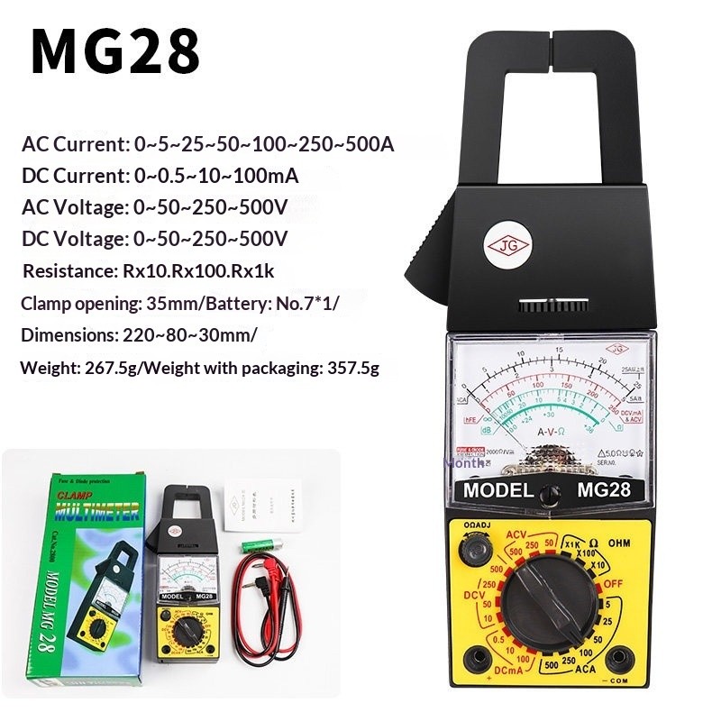 Pointer Clamp Multimeter AC Current Voltage Resistance Measuring Tool
