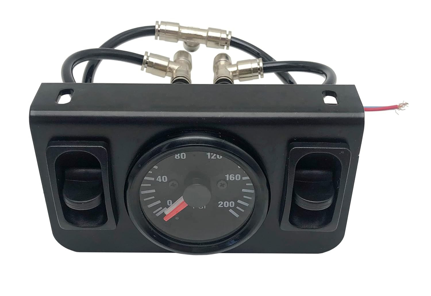 Panel Paddle Valve Switch Dual Needle Gauge with Air Fittings for Air Suspension