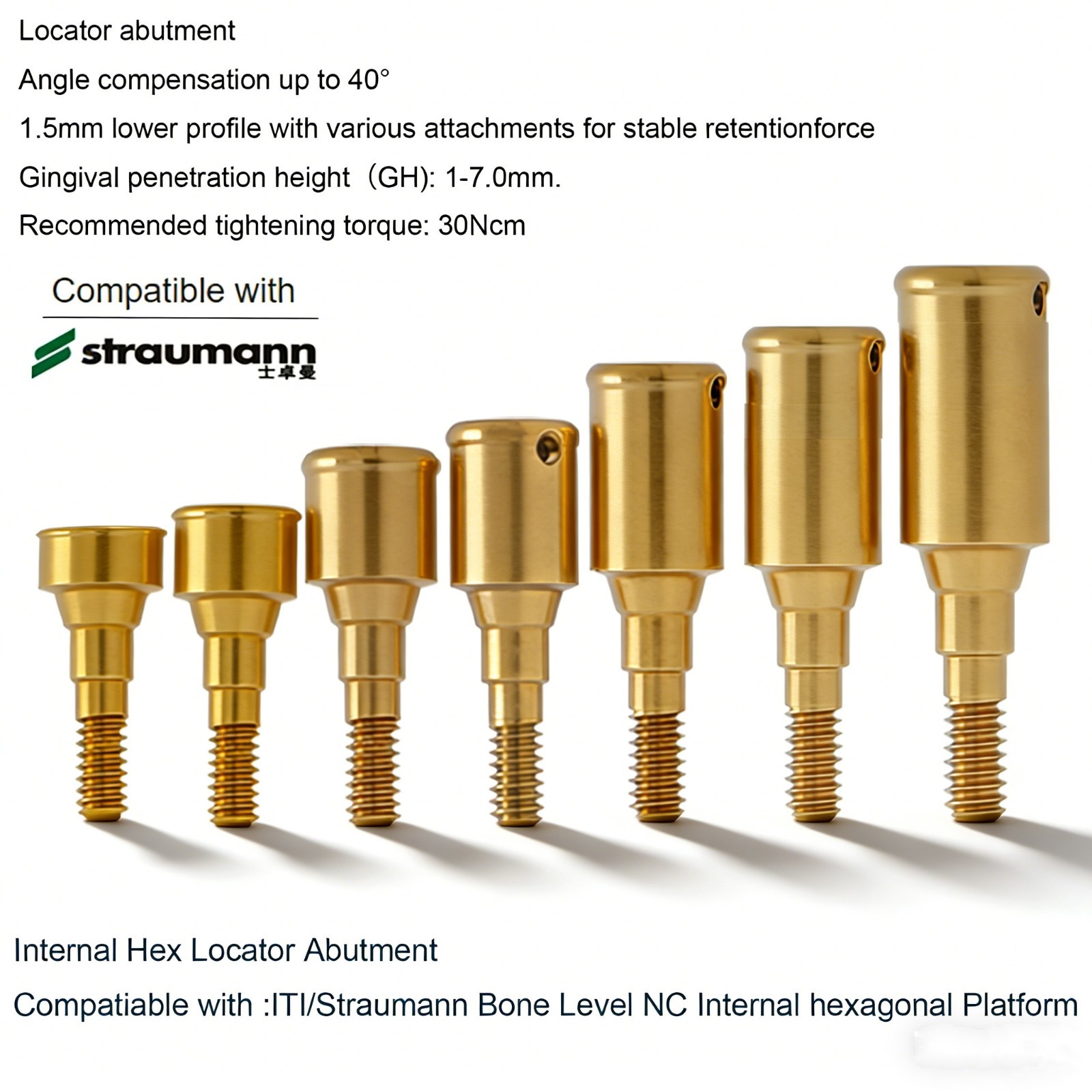 Dental Ti abutment compatible Zest locator Anchor for STRAUMANN B0ne Level NC/RC