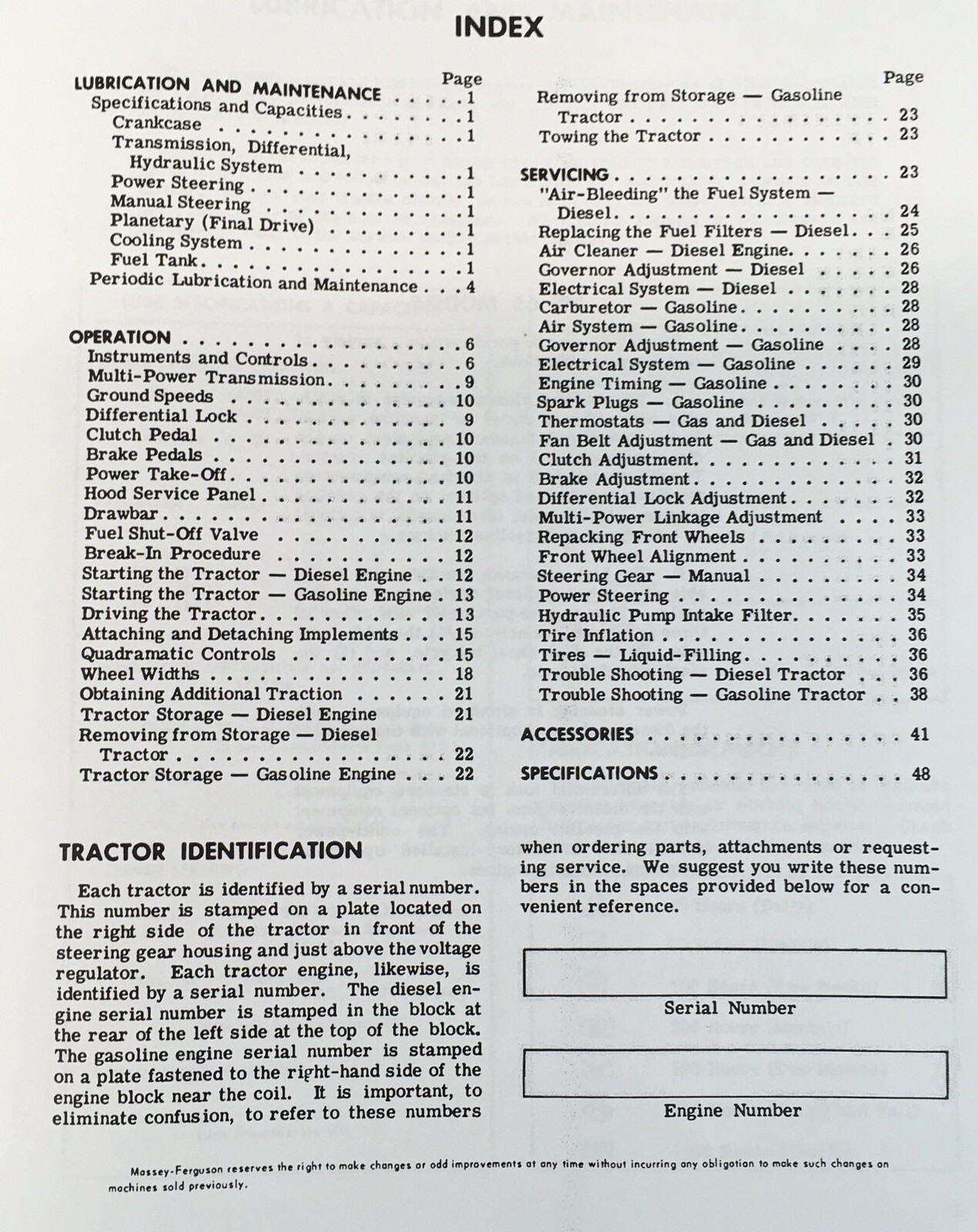 Massey Ferguson Mf-65 Tractor Owners Operators Manual Gas Diesel Printed Book