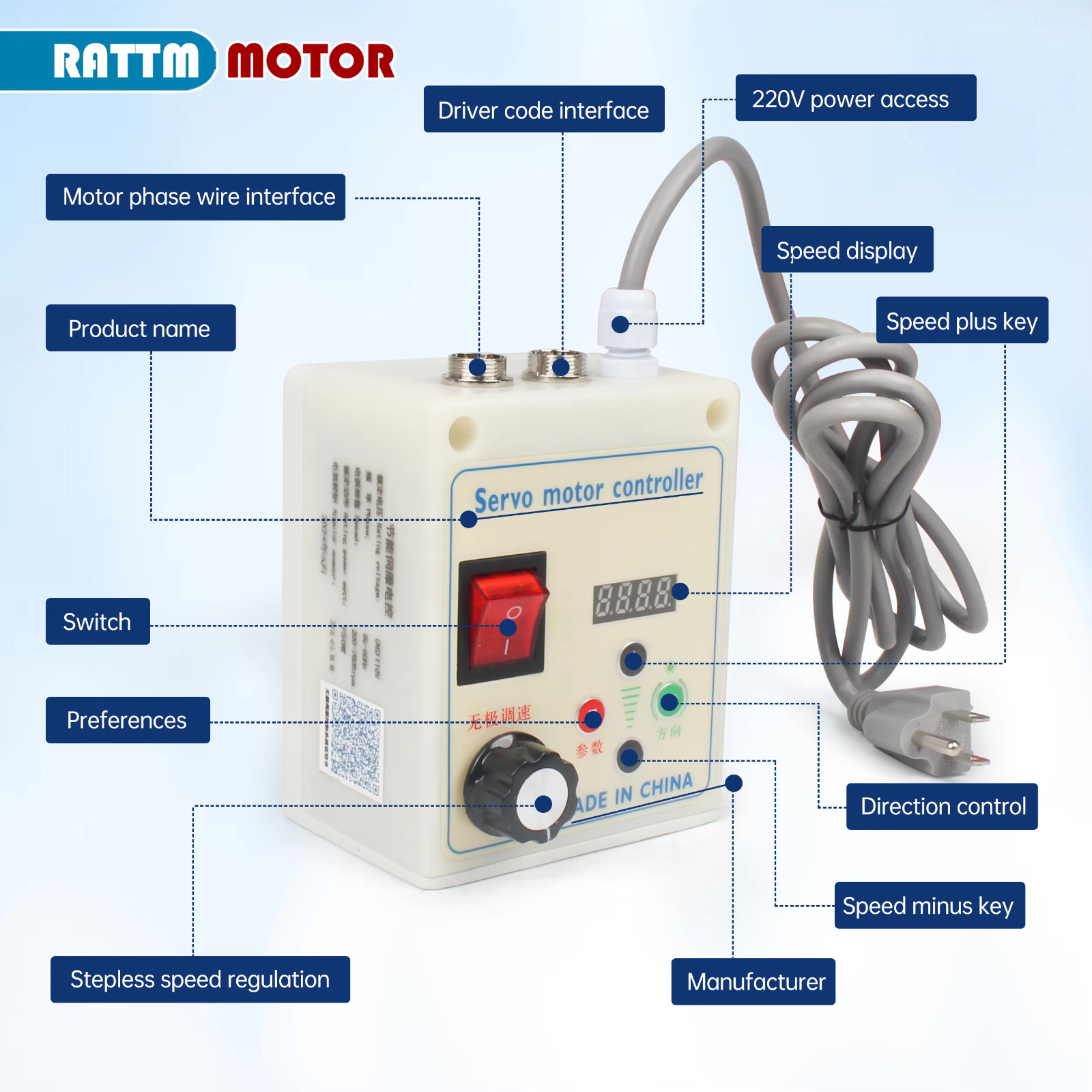 550W/750W/1100W/1.5KW/2.2KW AC Servo Motor Driver Speed Control Kit 1.85-6.85Nm