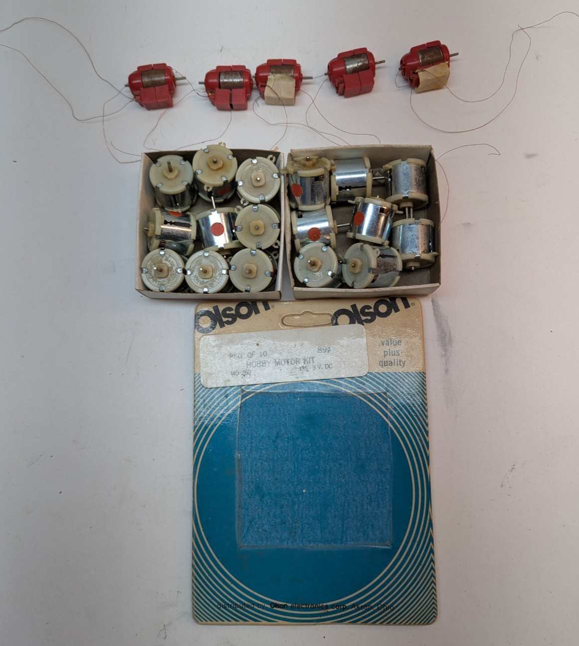 LOT OF 22 OLSON Electronics Small DC Electric Hobby Motor Kit 1.5-3VDC